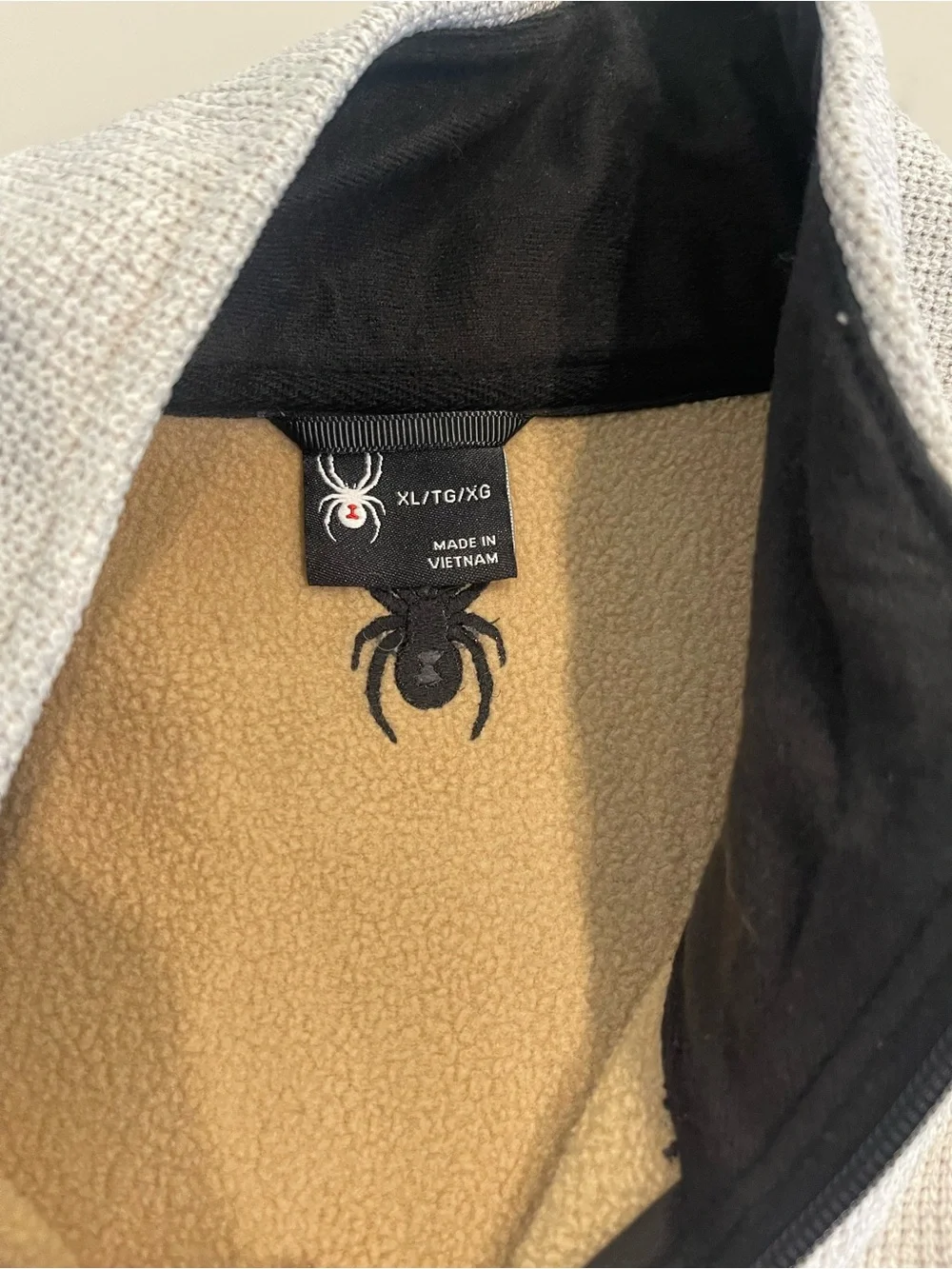 Spyder Men's Light Gray and Black Half-Zip Pullover